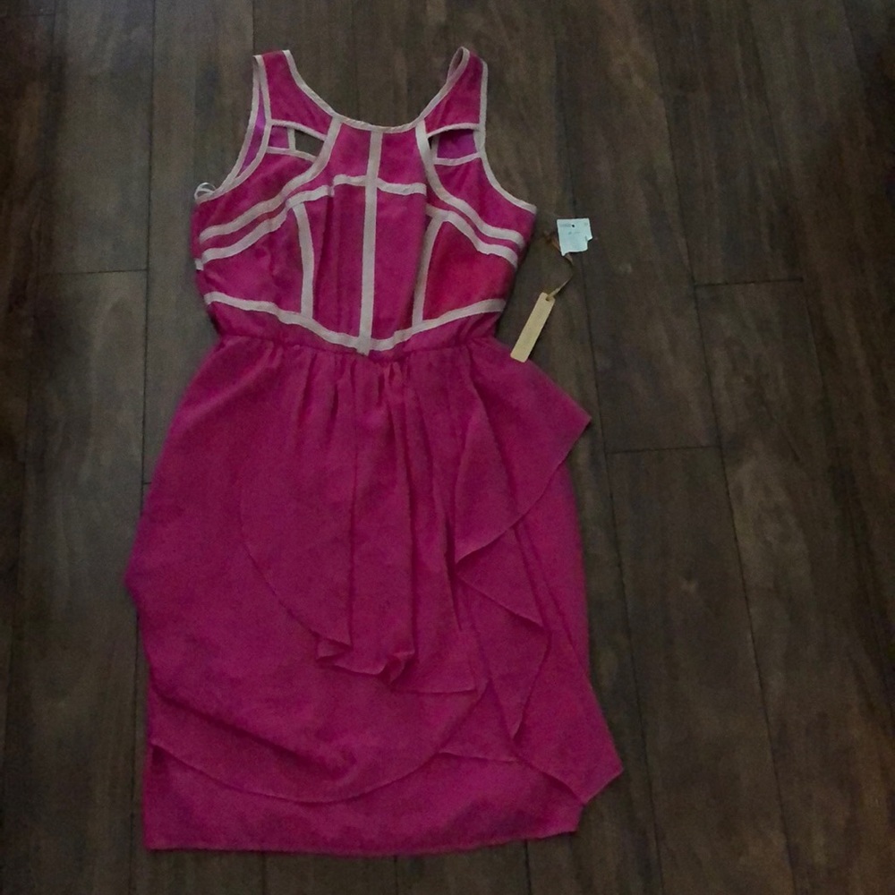 Pink dress with beige outline size 10 dress
